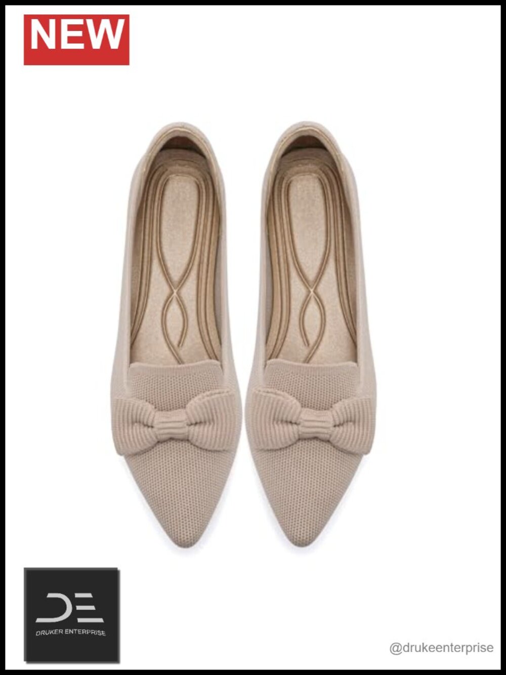 Mesh Ballet Flats with Bow Pointed Toe Breathable Work Office Dressy